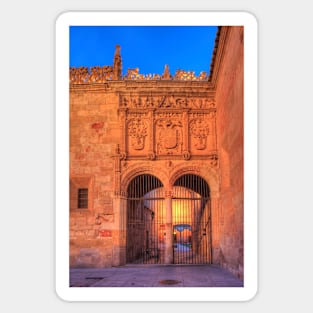 Historic University at dusk, Salamanca, Spain Sticker